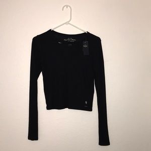 NWT Hollister cross front long sleeve shirt